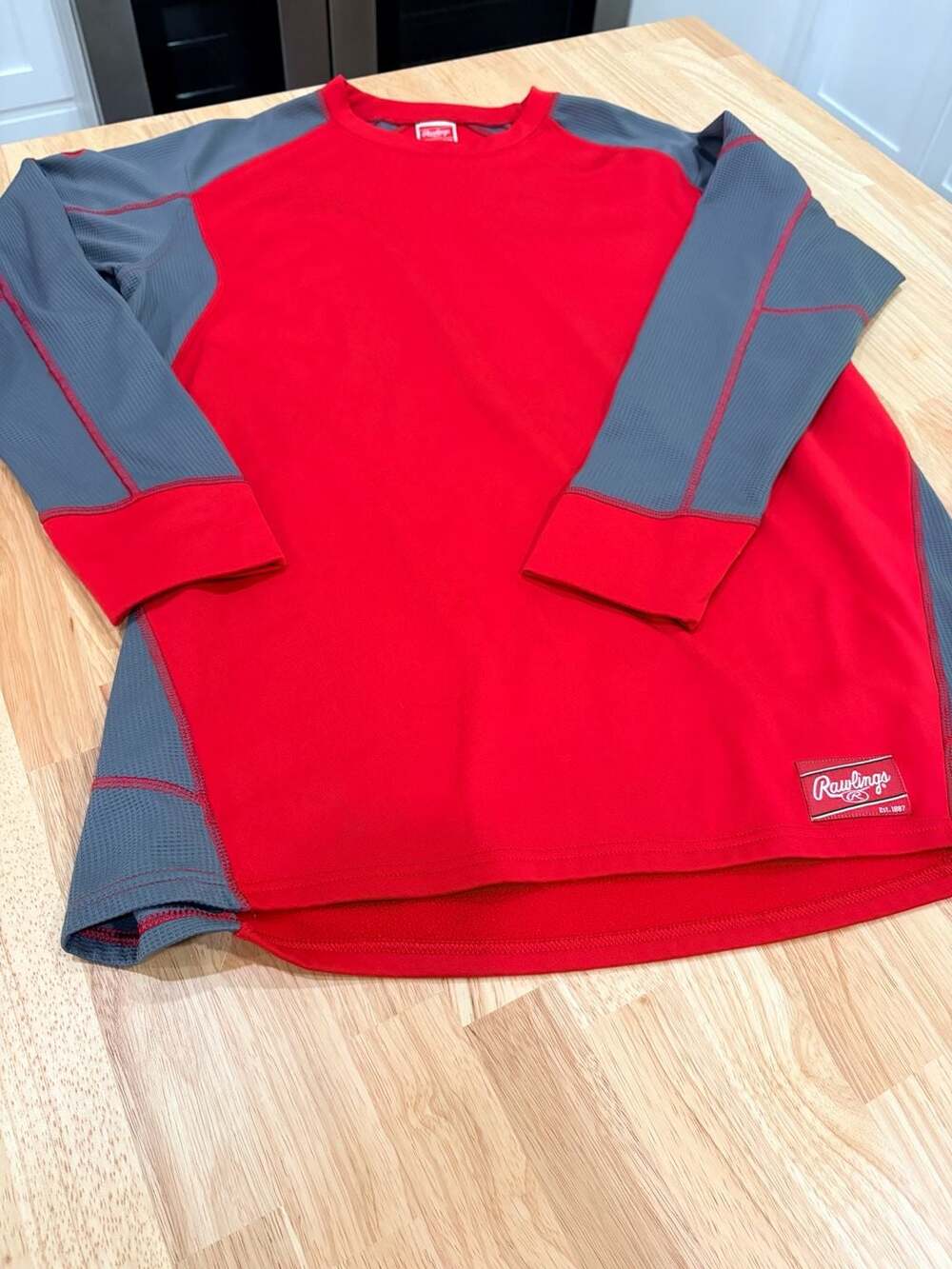 Rawlings Men's Dugout Fleece Pullover Long Sleeve Shirt Like NEW
